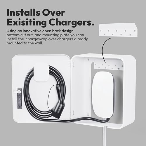 EV Electric Vehicle Car Charger Cover Protector Tesla Wall Charging Station Cable Cord Holder Lock Box Indoor Outdoor