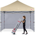 MASTERCANOPY Heavy Duty Pop up Canopy Tent with Sidewalls (10x10,Beige) - color: Beige, size: 10x10