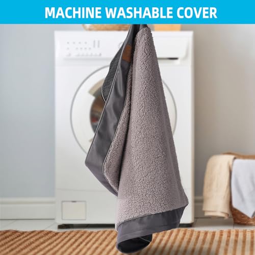 Sunheir Extra Large Orthopedic Dog Bed for Big Dogs - XL Waterproof Dog Bed with Removable Washable Cover & Anti-Slip Bottom, Crate Bed, Deluxe Plush Pet Bed Mat (Grey) - color: Grey, size: 41.0"L x 27.0"W x 3.0"Th