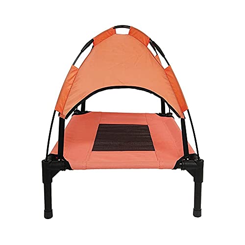 Midlee Salmon Dog Cot with Canopy (24" x 30")- Elevated Dog Bed Outside Dog Tent Carrying Bag - size: 24" x 30"