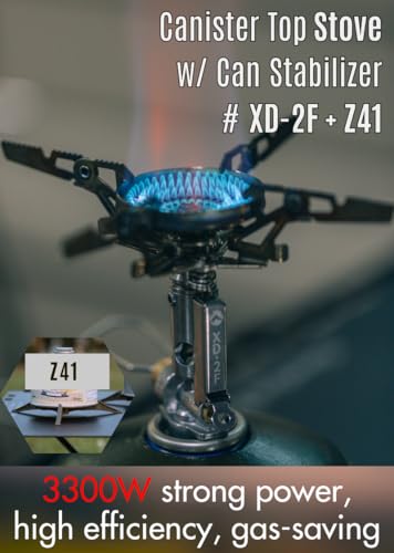 CAMPINGMOON XD-2F Canister Top Stove Portable Compact Foldable w/igniter w/Gas Fuel Can Stabilizer XD-2F/Z41