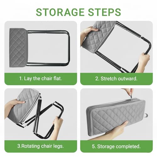 11.8" Portable Stool Folding Camping Stools for Adults Foldable Backpack Stool Pocket Chair Lightweight Travel Chair for Camping Fishing Hiking BBQ, Grey - color: Grey