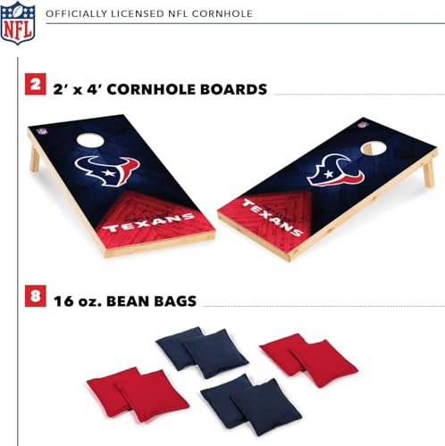 Wild Sports NFL Houston Texans 2' x 4' Regulation Size Solid Wood Cornhole Set with Direct Print HD Team Graphics