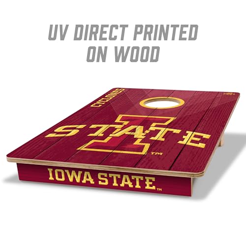 YouTheFan NCAA 2’ x 3’ Wood Cornhole Game with Logo Bags - color: Iowa State Cyclones, size: 2' X 3'