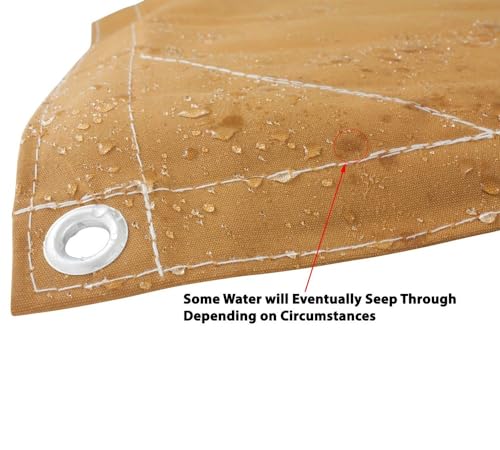 Mytee Products (8 Pack) 6' x 8' Tan Canvas Tarp 12oz Heavy Duty Water Resistant - color: Tan (8 Pcs), size: 6' x 8'