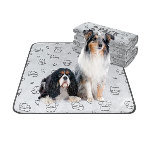 Qeils Reusable Puppy Pads, 2 Pack Washable Pee Pads for Dogs, Waterproof Non Slip Wee Wee pad, Absorbent and Leakproof Training Mats for Potty, Crate, Playpen, Bed, Sofa, 36"x 36" - size: 36x36(pack of 2)-pet