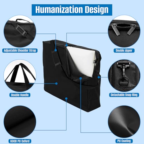 SIRUITON Folding Table Storage Bag, Portable 600D WaterProof Carry Bag for Folding Picnic/Camp Tables with Reinforcing Plate & Shoulder Strap, 25" D x 25" W x4.7 H Fits 4FT Folding Tables（bag only） - size: 4ft Folding Table Bag