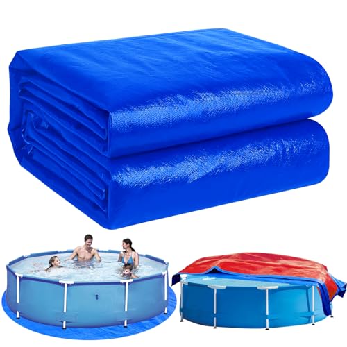 15FT Round Pool Ground Cloths,185g/㎡ Density Heavy Duty Pool Liner Pad,Waterproof PE Swimming Pool Liner Pad,Anti-Aging Puncture Resistant Pool Ground Mat for Protect Above Ground Pool Blanket