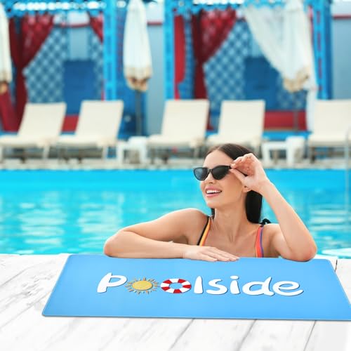 2 Pcs Poolside Seating Mats for Edge of Pool -16 x 35 Inch Non Slip Walk Pool Mats Decorative Poolside Mats Pool Cushions for Summer Outdoor Indoor Beach Swimming Pools Lounging