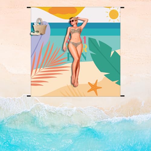Beach Blanket 79" X 83" Oversized Lightweight, Beach Mat Waterproof Sandproof, Durable Picnic Mat Beach Accessories for Travel, Camping, Hiking - color: Sandy-shore