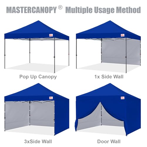 MASTERCANOPY Heavy Duty Pop-up Canopy Tent with Sidewalls (10x10,Blue) - color: Blue, size: 10x10