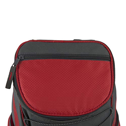 PICNIC TIME PTX Backpack Cooler, Modern Backpack Cooler with 20-Can Capacity, Fully Insulated Outdoor Lunch Bag with Water Resistant Interior, Pockets, Padded Straps, (Red with Gray Accents) - color: Red with Gray Accents, style: PTX 1.0 Tarana Backpack C