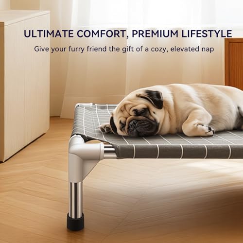 Elevated Dog Bed Pet Cot - Dog Cots Beds for Medium Dogs | Detachable Raised Cat Dog Pet Bed for Medium Dogs - size: Medium-Open
