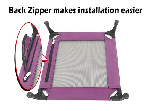 Pozico Elevated Pet Bed with Breathable Mesh for Small Cat and Dog, Raised Cooling Pet Cot for Puppy and Kitty, 18.9x18.9 inch (Purple Bed) - color: Purple Bed