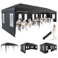EROMMY 10x30 Heavy Duty Pop Up Canopy Tent with 8 Removable Sidewalls, Waterproof UV50+ Gazebo with Mosquito Netting, Easy Setup Instant Shelter for Backyard, Party, Wedding & Commercial Use, Black - color: Black, size: 10’x 30’