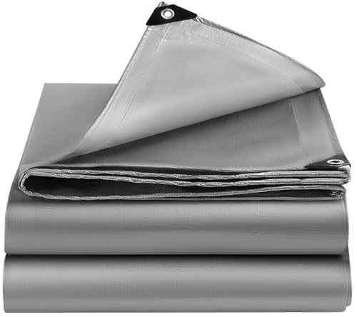 Tarps Heavy Duty Waterproof, 12 Mil Silver Heavy Duty Tarps with Grommets Reinforced Edges, UV Resistant, Tear&Fade Resistant, Small Cover for Camping Rain Roof Under Tent, 3 * 20FT - color: Silver-12 Mil, size: 3*20FT