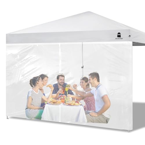 Clear Sidewall with Zipper Transparent Canopy Sunwall for 10x10 Pop Up Canopy (Transparent-Upgrade) - color: Clear - Spliceable