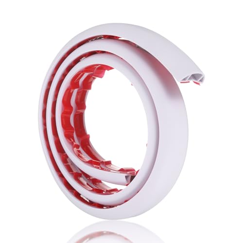 HARFINGTON 4ft Cord Cover Floor W0.6 x H0.33 Inner Channel PVC Hide Extension Cable Floor Wire Hider Wire Covers Protector for Prevent Cable Trips Cables Management, White - color: White, size: 4ft