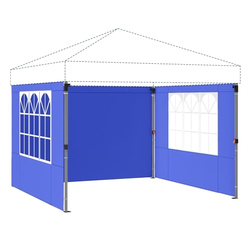 Raynesys Sidewall for 10x10 Canopy Tent, Waterproof Silver-Coated Fabric, UPF 50+ UV Protection, 3 Pack Canopy Wall 114''x72'', No Frame or Top Cover, Blue - color: Blue