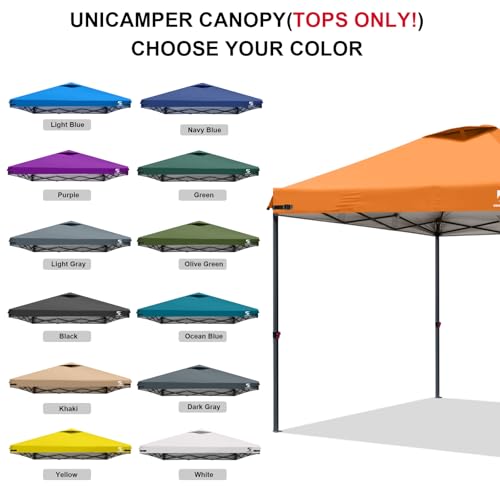 10x10 Pop Up Canopy Replacement Top Cover with Air Vent for Straight Leg Canopy Tent, Waterproof for Outdoor Garden Patio Camping Sun Shade (Orange) - color: Orange