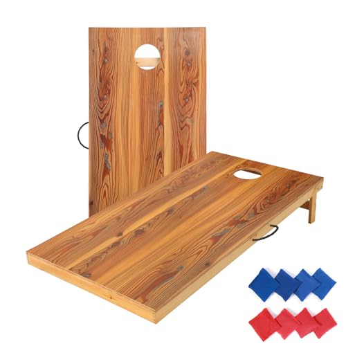 Solid Wood Premium Corn Hole Outdoor Game Set, 2 Regulation and Waterproof Cornhole Game Boards, with 8 Toss Bags, Perfect for Outdoor Indoor - style: L: 2×4feet