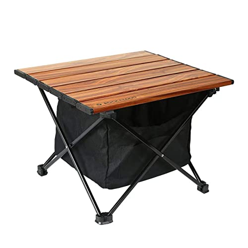 ROCK CLOUD Portable Camping Table Ultralight Aluminum Camp Table with Storage Bag Folding Beach Table for Camping Hiking Backpacking Outdoor Picnic, Small - color: Wood Grain, With Storage Bag, size: Small