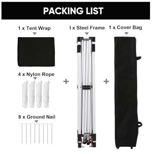 Northroad 10x10ft Pop Up Canopy, Popup Outdoor Canopy Tent with Wheeled Carrying Bag,Portable Gazebo Shelter for Patio,Deck,Garden,Beach（Black） - color: Black, size: 10x10