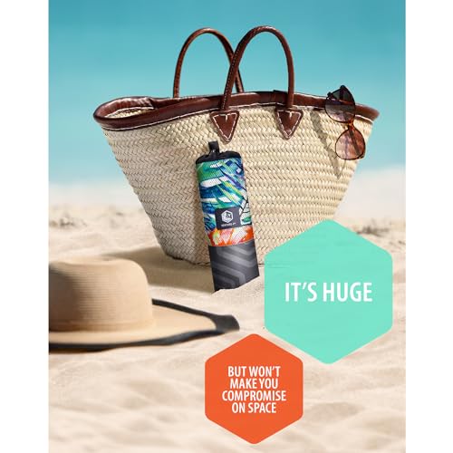 VENTURE 4TH Microfiber Beach Towel: Quick-Dry, Compact, Sand-Free, Absorbent, Sandproof and Lightweight - Perfect for Camping, Beach, and Roadtrips (Tropical Heat Design | 35x78 inches) - color: Tropical Heat, size: Extra Large (78" x 35")