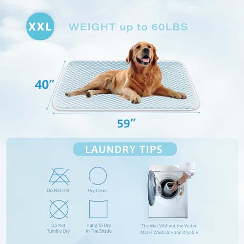 MICROCOSMOS Pet Cooling Mat & Sleeping Pad- Breathable Bubble Surface, EZ Clean. Keep Cooling for Pets, Kids and Adults in Summer.(BlueWhite, 59" x 40") - color: BlueWhite, size: 59" x 40"