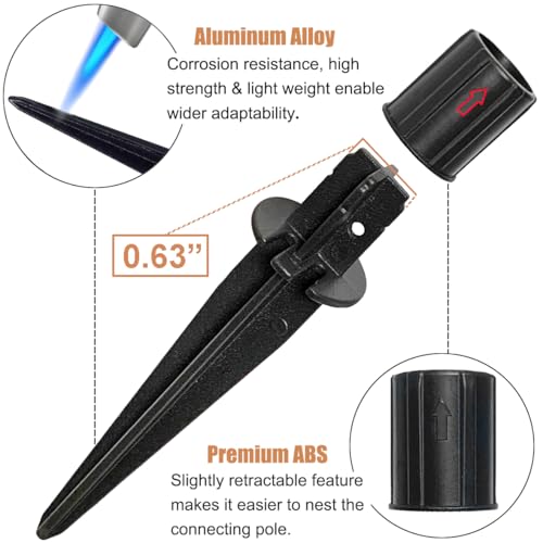 Metal Stakes Solar Lights Replacement Spike - Outdoor Ground Stake for Backyard Garden Lights Landscape Yard Pathway Patio Lamps 6 Pack - Fits 3/4" Poles (0.78" Actual), 5-3/8" Long - color: Metal-6 Pack