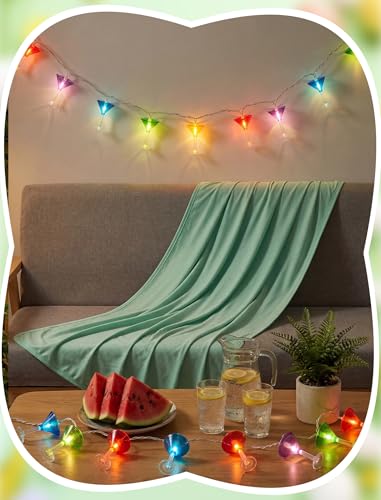 Margarita Party Decorations Lights, 8.5Ft Summer Beach Themed String Lights with 10 Multicolor Cocktail Glass LED Lights, Plug in Summer Decor for Indoor Outdoor Camp Holiday Party Decks Bedroom - color: Cocktail