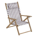 Lavish Home Beach Chair - Outdoor Weather-Resistant Wood Folding Chair with Backpack Straps - 4-Position Reclining Seat - Beach Essentials (Taupe Stripe) - color: Taupe Stripe, style: Set of 1