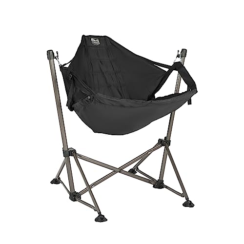 Timber Ridge Portable Hammock Camping Chair, Padded Folding Swing Hammock Chair with Stand, Heavy Duty Hammock Camp Chair with Carry Bag for Outdoor Beach Patio, Supports 300lbs, Black - color: Black