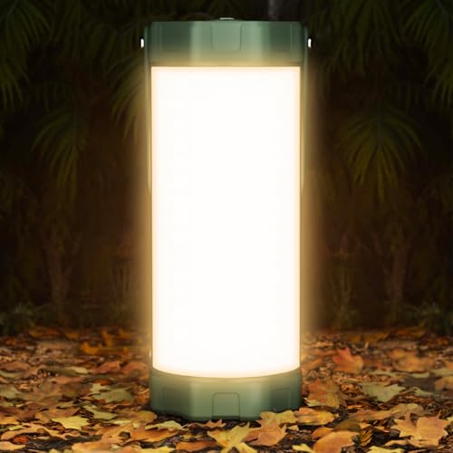 Glocusent 106 LED Camping Lights, Up to 80Hrs, 5000mAh Camping Lantern Rechargeable with 5 Brightness 3 Modes & SOS, IP68 Waterproof, Max 1200LM, Lanterns for Power Outages Hiking Emergency Hurricane - color: Green