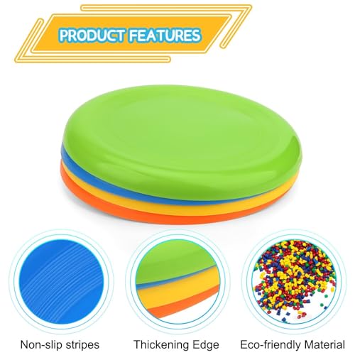 LNCOJOLM 8" Flying Disc Sport Trainning Disc Toy, Beach Toy Outdoor Accessories for Backyard Lawn Park, Birthday Gift Set for Kids Boys Girls, Throwing and Catching Activities (8 Pack)