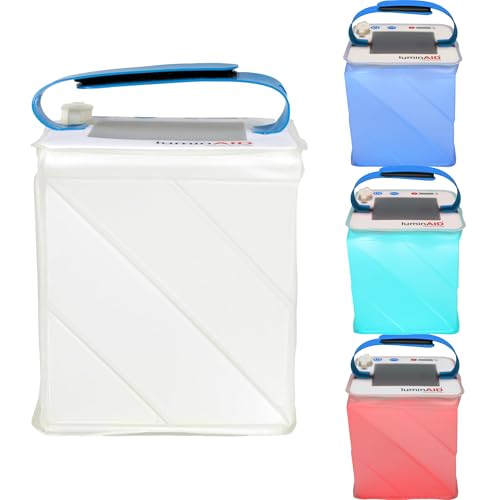 LuminAID Nova Colors Solar Camping Lantern - Twist-to-Inflate LED Lamp with 8 Color Modes Perfect for Camping, Hiking, Travel and More - Emergency Light for Power Outages, Hurricane, Survival Kits