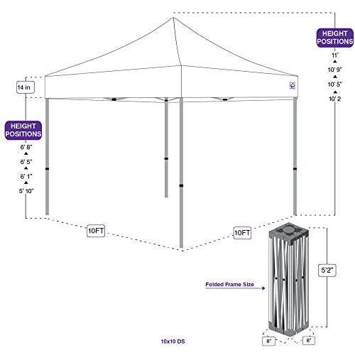 Impact Canopy 10' x 10' Pop-Up Canopy Tent, Carnival Tent Kit with Powder-Coated Steel Frame, Sidewall, and Half Walls, Green/White Stripe - color: Green, size: 10' x 10'