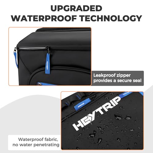 Heytrip Backpack Cooler 36/54 Cans, Insulated Portable Large Leakproof Waterproof Cooler Bag, 20 Hours Cold Retention for Lunch Camping Travel Beach Picnic - color: Black - 36 Cans with 2 Pouches