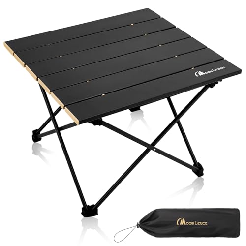 MOON LENCE Ultralight Folding Camping Table, Compact,Portable with Carry Bag, for Outdoor Cooking, Picnic, Camp, Boat, Travel (Black, Gold Side-S) - color: Gold, size: Small