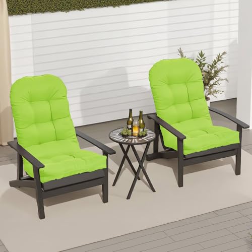 Adirondack Chair Cushion, Waterproof Outdoor Seat Cushions for Patio Furniture, Thick High Back Replacement Pad for Porch Lawn Wicker Dining Desk Chair, Rocking Chair Cushion, Fruitgreen - color: Fruitgreen