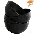 Wheat Straw Bowls Set of 4, Unbreakable Reusable Cereal Bowls, Large Lightweight Microwave & Dishwasher Safe, BPA Free Bowls for Salad, Soup, Ramen & Oatmeal (Black) - color: Black