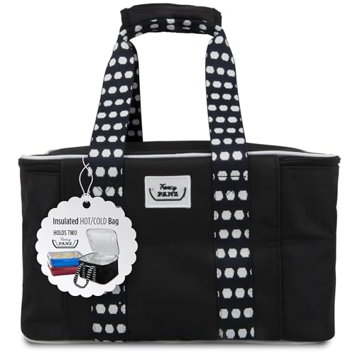 Fancy Panz - Black Insulated Casserole Carrier Bag - Insulated Thermal Bags for Hot & Cold Food Holds 2 Standard Size Fancy Panz - 2 Pockets - Food Container - Hosting Essentials - color: Black