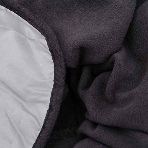 Threadart Outdoor Rainproof & Windproof Thick Stadium Blanket | for Camping, Picnic, Sports, Festivals, Football, Baseball, Concerts, Parks, Beach 55" x 79" - color: Black/Grey