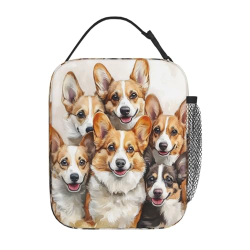 Corgi Lunch Box Insulated Lunch Bag for kids Girls Boys Women,Reusable Lunch Box Containers for Women Men,Durable Cooler Tote Bag Lunchbox for Office/School/Picnic - color: Corgi02