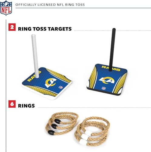 Solid Wood NFL Quoits Set with Direct Print HD Team Graphics – Tailgate Ring Toss Game – Great Gift for Any Football Fan! Ring Toss Family Outdoor Games for The Beach