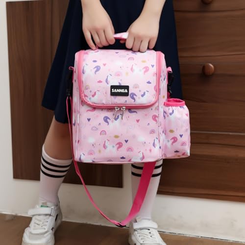 Reusable Lunch Bags Insulated Cooler Lunch Box Tote 7.5L Dinosaur Age Bento Bags With Side Water Bottle Pockets Removable Adjustable Strap - color: 7.5L Dinosaur Age
