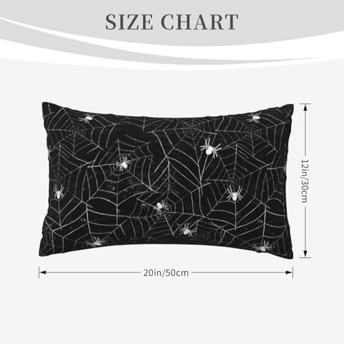 Halloween Spiderwebs Lumbar Pillow Covers 12x20 Set of 2 Black and White Decorative Throw Pillow Cover Spider Webs Rectangle Pillowcases Cushion Covers for Couch Bed Sofa Decor - color: Black Beige, size: 20" x 12" (Pack of 2)