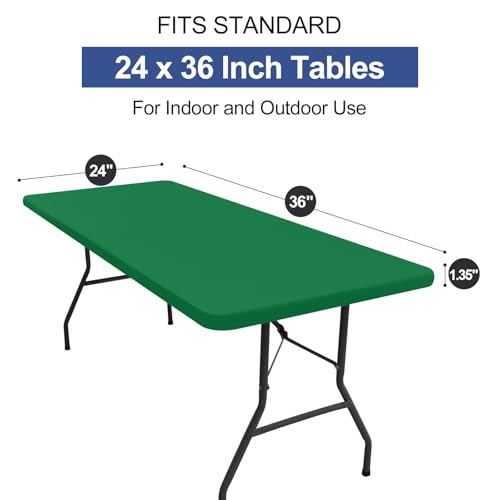 homing Rectangle Table Cloth Cover, Waterproof Polyester Elastic Fitted Tablecloth, Washable Table Protector for Picnic, Camping, Outdoor (Hunter Green, 24" x 36") - color: Hunter Green, size: 36" x 24" (Rectangular)