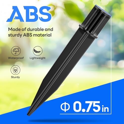 8 Pack Reinforced Ground Stakes, 0.75" x 5.12" Solar Lights Spikes, ABS Plastic Replacement Nails for Pathway Garden Torch Lights - size: 0.75inch diameter