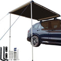 DANCHEL OUTDOOR Pull-Out Car Camper Awning Overlanding, Waterproof Roof Rack Vehicle Awning Truck Canopy Camping with All Metal Joints, 4.9x6.5ft Brown - color: Chocolate brown pull-out awning, size: 4.9x6.5ft